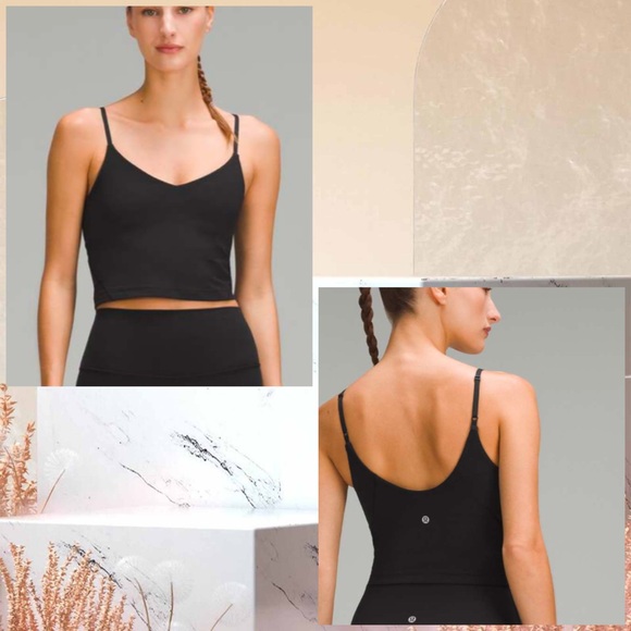 Lululemon Align Cropped Cami Tank Top Light Support, A/B Cup Black size 6 NWT - Picture 2 of 8